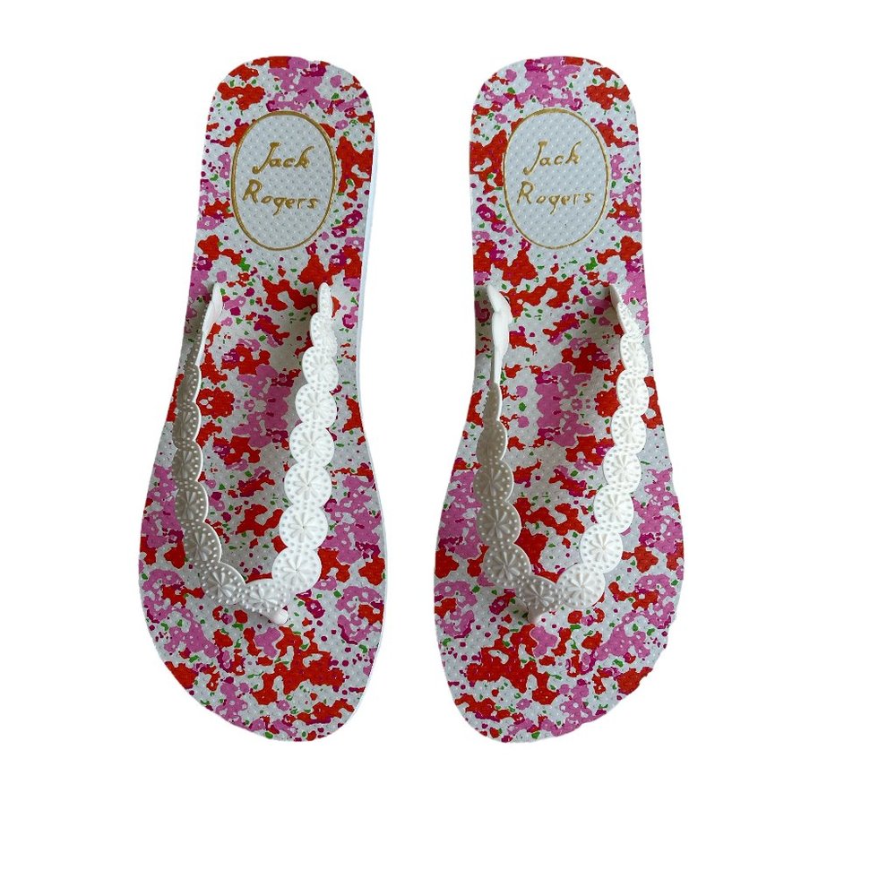 NEW Jack Rogers White Flip Flops - Size 11 - Picture 2 of 8